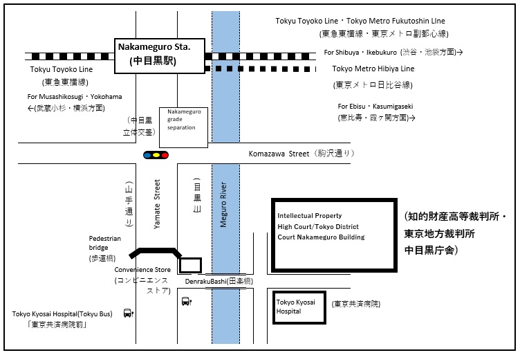 地图：知识产权高等法院的交通指南图