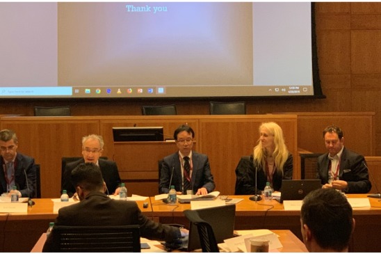 写真：2019フォーダム大学にて国際会議に参加